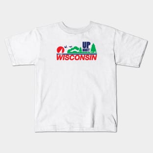 Wisconsin License Plate Up Nort' Funny Up North Kids T-Shirt